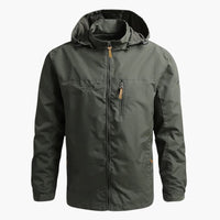 Herrenjacke mit Kapuze und Reißverschluss für Herrenmode – Olivegrün