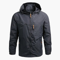 Herrenjacke mit Kapuze und Reißverschluss für Herrenmode – Grau
