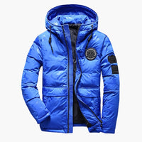 Herrenjacke mit Reißverschluss Kapuze und Taschen – Blau