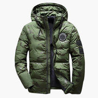 Herrenjacke mit Reißverschluss Kapuze und Taschen – Grün