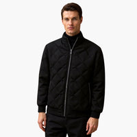 Herrenjacke mit Reißverschluss und Gesteppter Oberfläche – Schwarz
