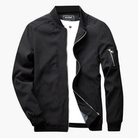 Herrenjacke mit Reißverschluss und zwei Seitentaschen – Schwarz
