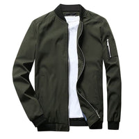 Herrenjacke mit Reißverschluss und zwei Seitentaschen – Oliv