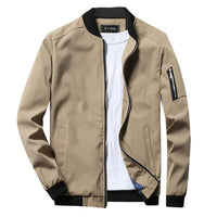 Herrenjacke mit Reißverschluss und zwei Seitentaschen – Khaki