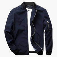 Herrenjacke mit Reißverschluss und zwei Seitentaschen – Dunkelblau