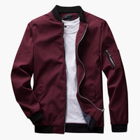 Herrenjacke mit Reißverschluss und zwei Seitentaschen – Rot