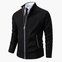 Herrenjacke mit Stehkragen und Frontreißverschluss – Schwarz