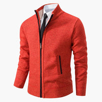 Herrenjacke mit Stehkragen und Frontreißverschluss – Orange