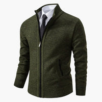 Herrenjacke mit Stehkragen und Frontreißverschluss – Grün