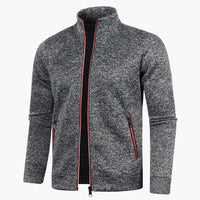 Herrenjacke mit Stehkragen und Reißverschlusstaschen – Grau