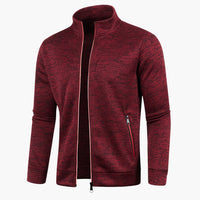Herrenjacke mit Stehkragen und Reißverschlusstaschen – Rot