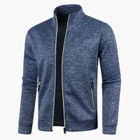 Herrenjacke mit Stehkragen und Reißverschlusstaschen – Blau