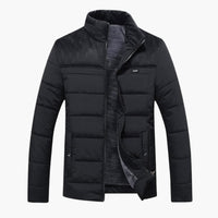 Herrenjacke mit Stehkragen und Steppung – Schwarz