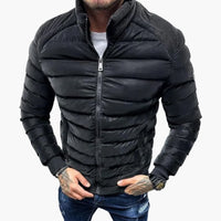 Herrenjacke mit Steppung und Reißverschluss – Schwarz