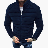Herrenjacke mit Steppung und Reißverschluss – Blau