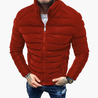 Herrenjacke mit Steppung und Reißverschluss – Rot
