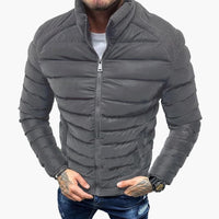 Herrenjacke mit Steppung und Reißverschluss – Grau
