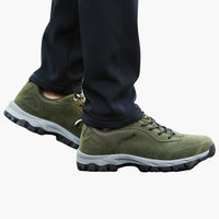 Herren schuhe mit Schnürverschluss und Profilsohle – Grün