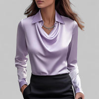 Andrea | Elegante Bluse mit drapiertem Ausschnitt – Lila