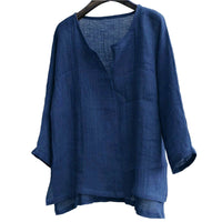 Bianca - Hørbluse - Sommer Chic – Dunkelblau