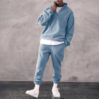 KARSTEN - FLEECE-SET MIT PULLOVER UND JOGGINGHOSE – Hellblau