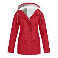 Regenjacke Damen Warm Gefüttert | Winddicht & Elegant – Rot
