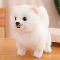 Hochwertiger Plüsch-Pomeranian – Weiche, realistische Hunde-Plüschtiere für Kinder, 30 cm groß – Weiß
