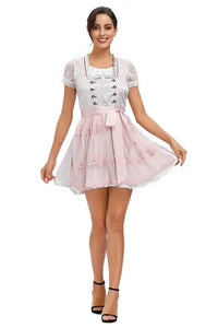 Damen Bayerisches Oktoberfest Dirndl Kleid – Rosa