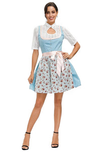 Damen Bayerisches Oktoberfest Dirndl Kleid – Blau