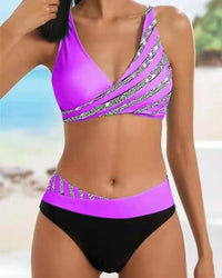 Mona - Hete Bikini mit Print – Lila