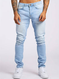 Herren Schmale Passform Stretch Jeans | Bequeme – Hellblau