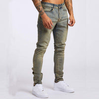 Herren Schmale Passform Stretch Jeans | Bequeme – Nostalgie Blau