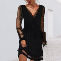 Elegantes Cocktail-Kleid für Damen - Figurbetontes Abendkleid – Schwarz