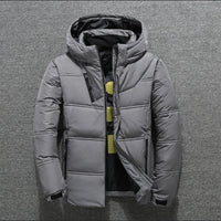 Warme Herren-Winterjacke mit Daunenfüllung – Hellgrau