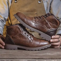 Vintage Leder Herren Stiefel – Braun