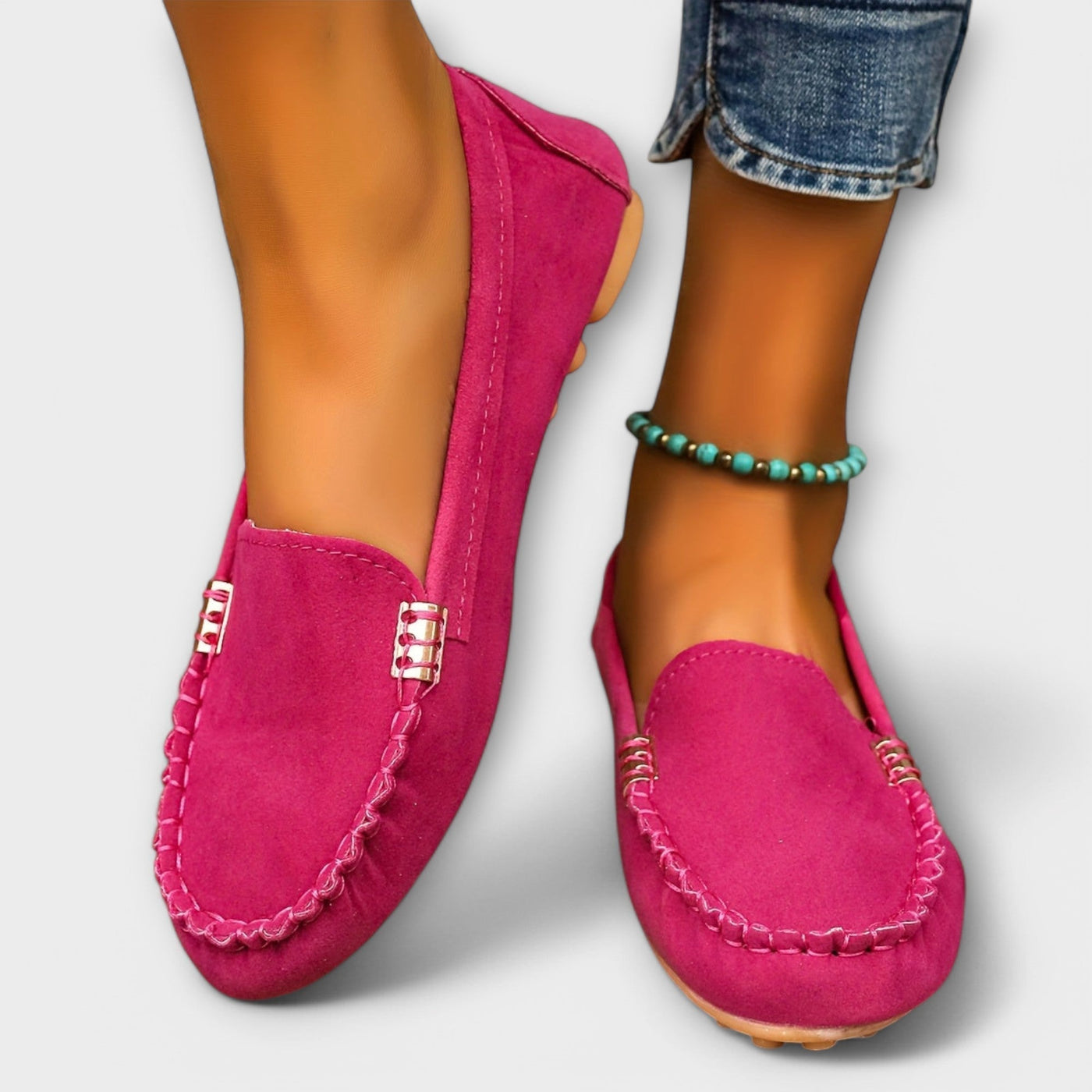 Bequeme Damen Stoffmokassins