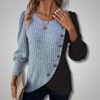 Nora | Damen Longsleeve elegant und zeitlos – Himmelblau