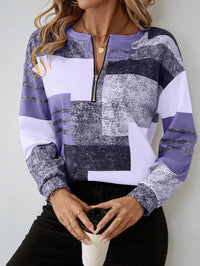 Tricia™ – Sweatshirt mit Grafikprint und Reißverschluss – Lila
