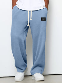 Daved – Lässige Waffelstrick Hose Mit Kordelzug – Blau