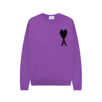 Heidi-Mode | Herz gestickter Pullover – Lila