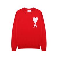 Heidi-Mode | Herz gestickter Pullover – Rot/Weiß