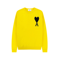 Heidi-Mode | Herz gestickter Pullover – Gelb