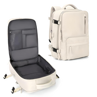 Unisex Anti-Diebstahl Reiserucksack | Mit Reißverschluss – Creme