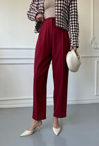Vera | Klassische Slim-Fit Anzughose – Rot