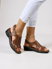 Tessa | Leicht Verstellbar Sandalen – Braun
