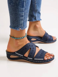 Eva | Konturiertes Fußbett Gepolstert Sandalen – Blau