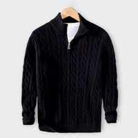Lorenzo - Gemütlicher & Eleganter Half-Zip Pullover – Schwarz
