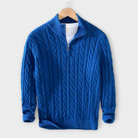 Lorenzo - Gemütlicher & Eleganter Half-Zip Pullover – Blau