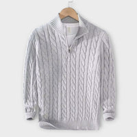Lorenzo - Gemütlicher & Eleganter Half-Zip Pullover – Grau