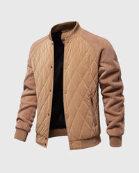Ruben | Panelled Hybrid Bomberjacke – Camel